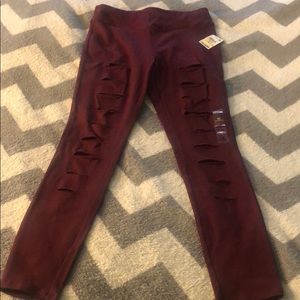 NWT Material Girl Active Maroon Leggings